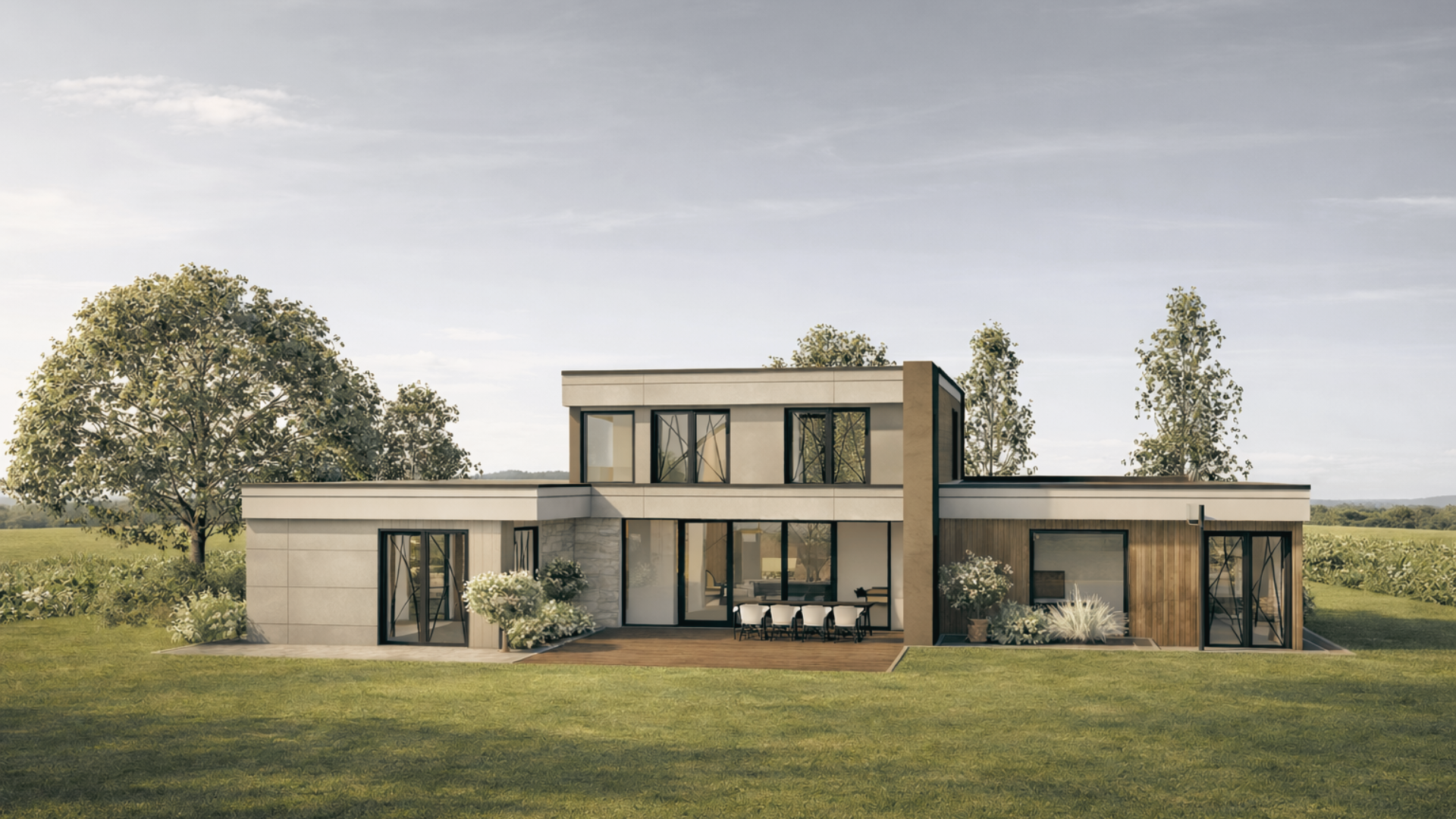 Neubau eines Wohnhauses in Celle - Gartenansicht