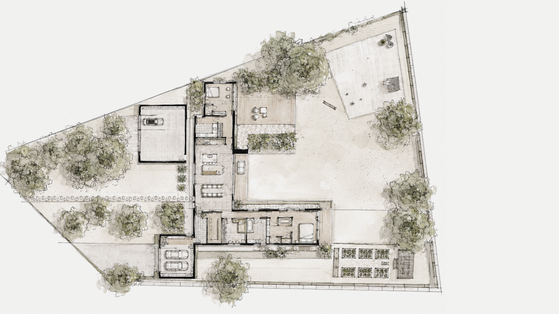 Neubau eines Wohnhauses in Celle - Grundriss Skizze